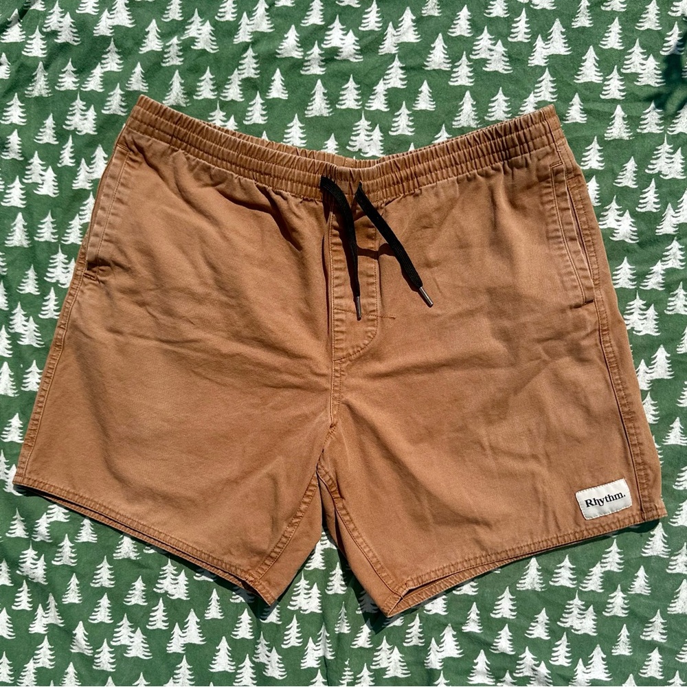 Rhythm Box Jam Apricot Brown Cotton Shorts Size XL
